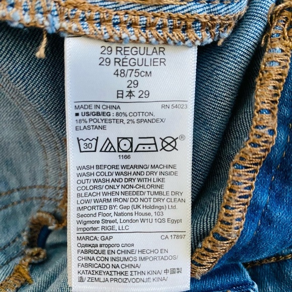 Gap 1969 Easy Legging Jeans 29R Womens Light Indigo Wash Stretch Denim Mid Rise - Picture 12 of 12